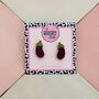 Aubergine Glitter Resin Studs / Chef Gift / Fun Food Inspired Jewellery / Handmade Resin Earrings, thumbnail 1 of 5