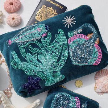 Velvet Beaded Flat Fish And Skate Pouch, 2 of 4