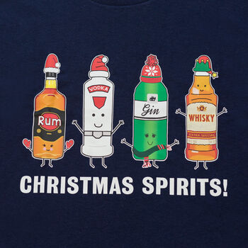 'Christmas Spirits' Men's Christmas T Shirt, 4 of 5