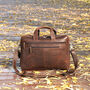 Genuine Leather Double Front Zips Briefcase Father's Day Gift, thumbnail 1 of 12
