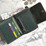Women's Green Leather Purse Hand Woven, thumbnail 3 of 3