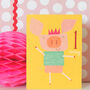 Mini Piglet 1st Birthday Card, thumbnail 4 of 4