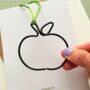 Thank You Teacher Card With Wire Apple Bookmark, thumbnail 4 of 7