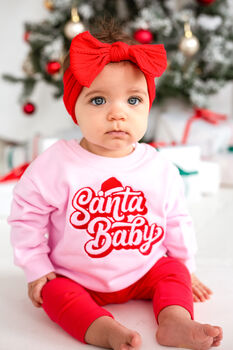 Santa Baby Embroidered Christmas Sweatshirt Jumper, 2 of 5