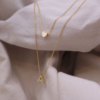 Layered Letter Heart Necklace, 5 of 6