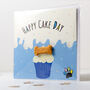 Happy Cake Day Dog 'Treatings' Card Blue, thumbnail 2 of 3