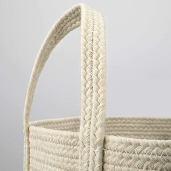 Natural Cotton Rope Storage Basket Beige And White, 4 of 4