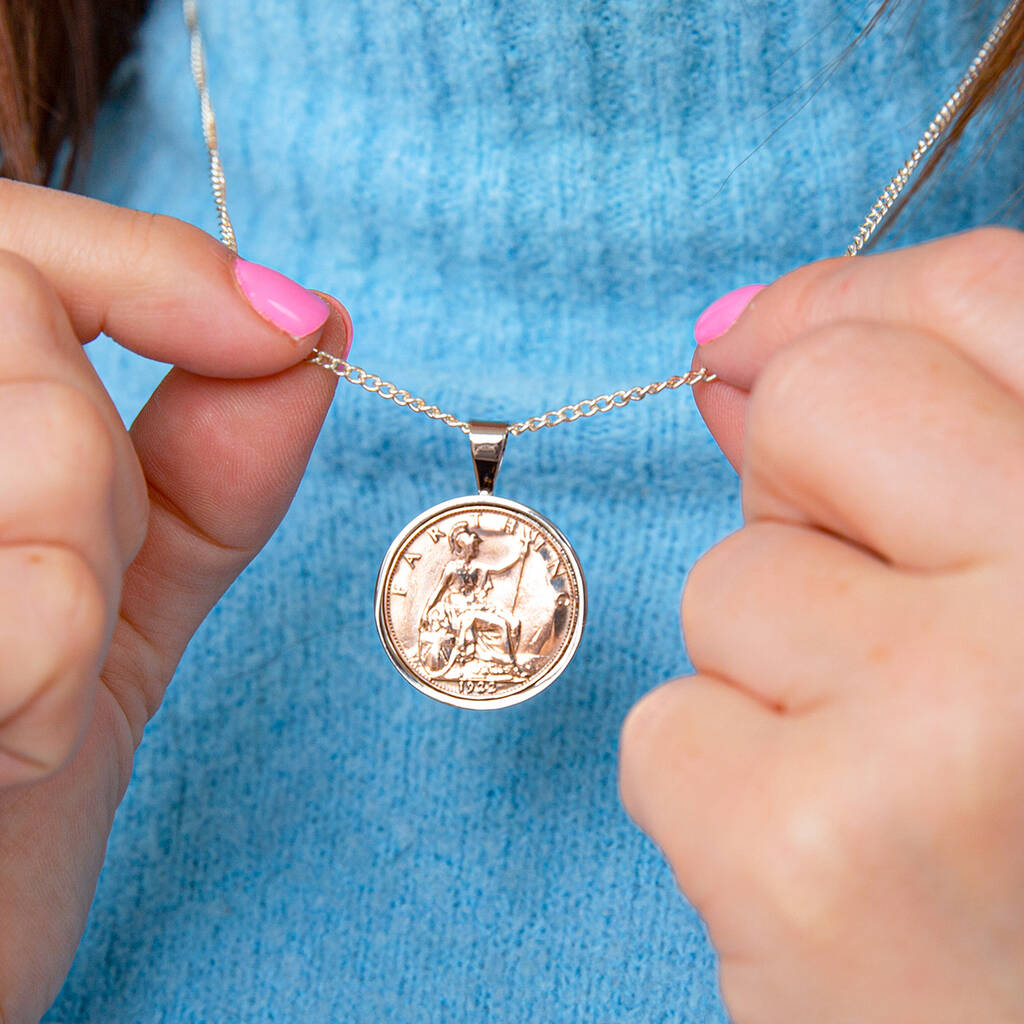 100th Birthday Farthing Coin Necklace, 1 of 12
