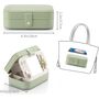 Small Light Green Travel Jewellery Organizer Box Case, thumbnail 9 of 9