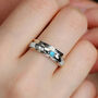 Personalised Sterling Silver Slim Blue Opal Spinner Ring, thumbnail 1 of 7