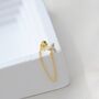 Gold Chain Earrings, Stud Earring, Free Personalisation, thumbnail 4 of 7