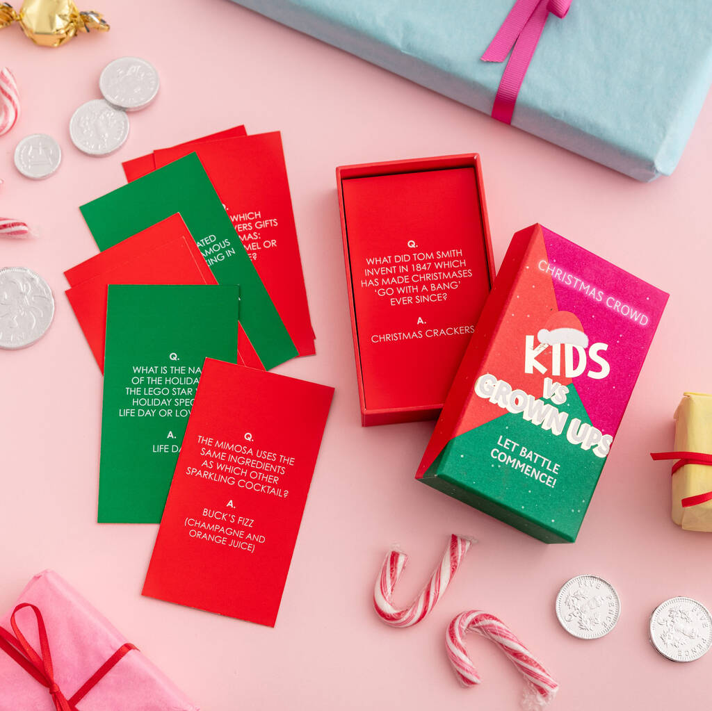 Christmas Kids Vs Adults Party Game Cards