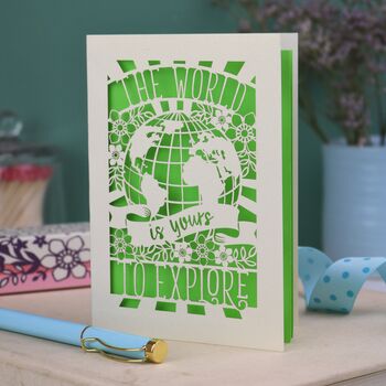 The World Is Yours To Explore Paper Cut Card, 2 of 6