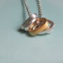 Five Sterling Silver Stacks Necklace With Gold Vermeil, thumbnail 2 of 2