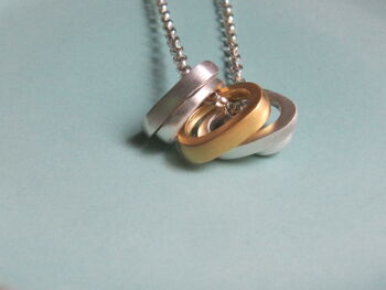 Five Sterling Silver Stacks Necklace With Gold Vermeil, 2 of 2