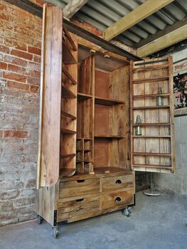 Xl Reclaimed Wood Drinks Storage Cabinet, 6 of 6