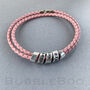 Personalised Secret Message Pink Leather Bracelet, thumbnail 2 of 5