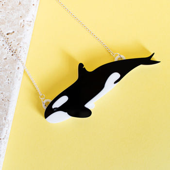 Orca Killer Whale Acrylic Necklace, 2 of 4