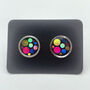 Sparkly Disco Colourful Stud Earrings Waterproof Hypoallergenic 10mm, thumbnail 2 of 7