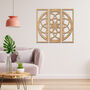 Sacred Geometry Wooden Art Set Metatron's Cube Triptych, thumbnail 9 of 10