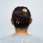 Cocoa Marble Hair Pin, thumbnail 7 of 9