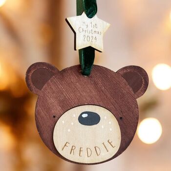 Hand Painted Personalised Christmas Decoration | Bear, 4 of 8