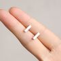 Sterling Silver Geometric Bar Stud Earrings, thumbnail 2 of 11