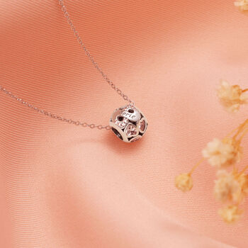 April Birthstone Necklace Personalised Silver Charm, 3 of 5