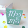 Mrs And Mrs Congratulations Card For Lesbian Weddings, thumbnail 2 of 3
