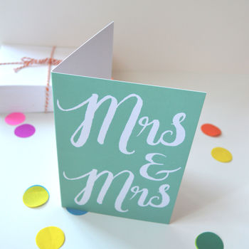 Mrs And Mrs Wedding Card, 2 of 3