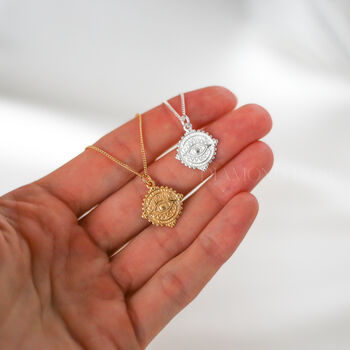 Evil Eye Charm Necklace Sterling Silver Protection, Good Luck, 4 of 9