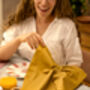Eloisa Mustard Cotton Napkins With Pleating Channels Set Of Two, thumbnail 3 of 5