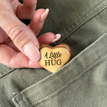A Little Hug, Tiny Hug Token, Olive Wood, 4 of 10