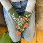 Ladies Mittens With Vine Pattern, thumbnail 3 of 4