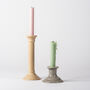 Handmade Pale Pink Ceramic Tall Taper Candlestick, thumbnail 2 of 3