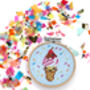 Ice Cream Cone Cross Stitch Kit, thumbnail 2 of 8