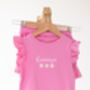 Personalised Embroidered Daisy Lace Trim T Shirt And Short Set, thumbnail 11 of 12