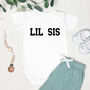 White Organic Personalised Lil Sis Vest, thumbnail 3 of 3
