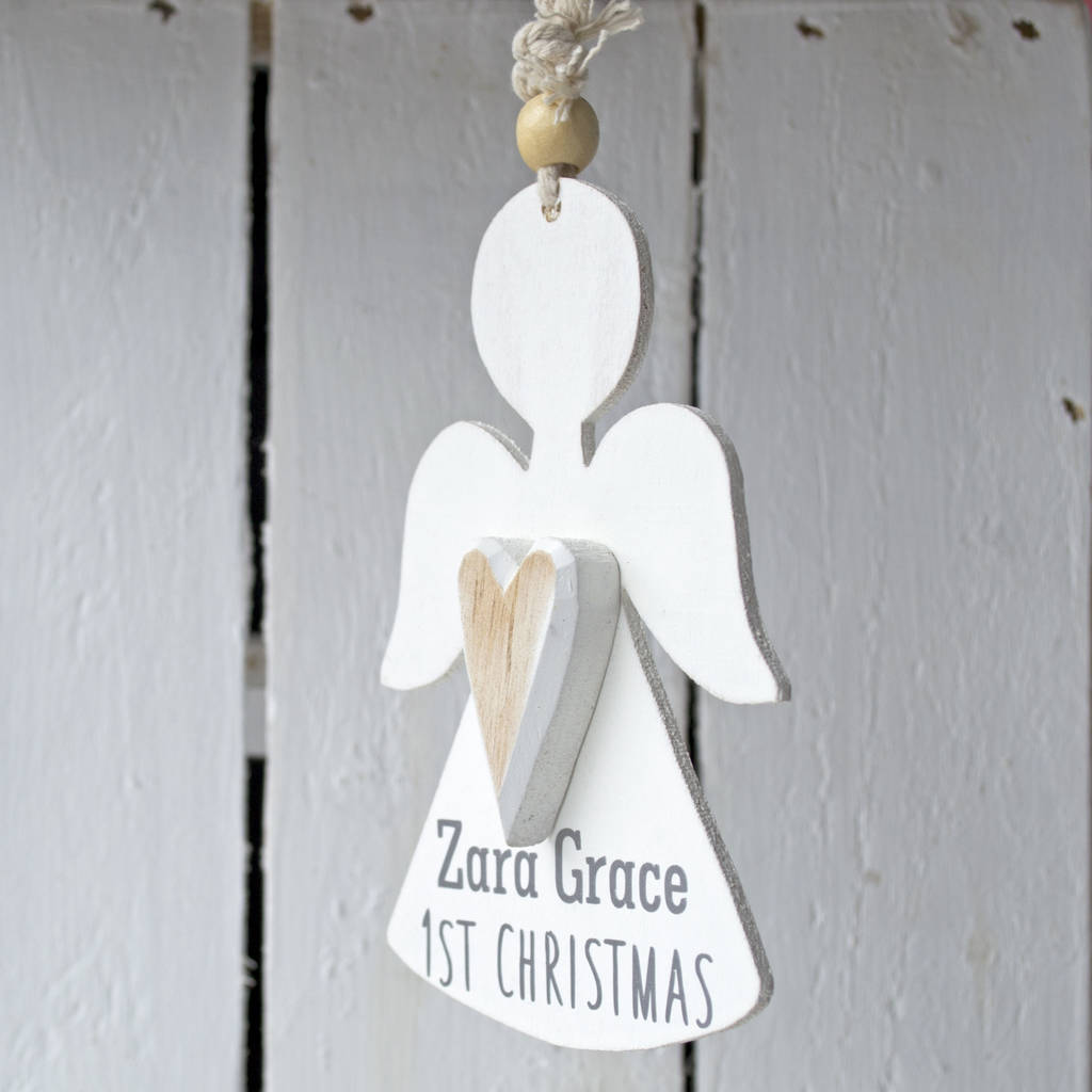 Personalised 1st Christmas Angel Decoration By Solesmith