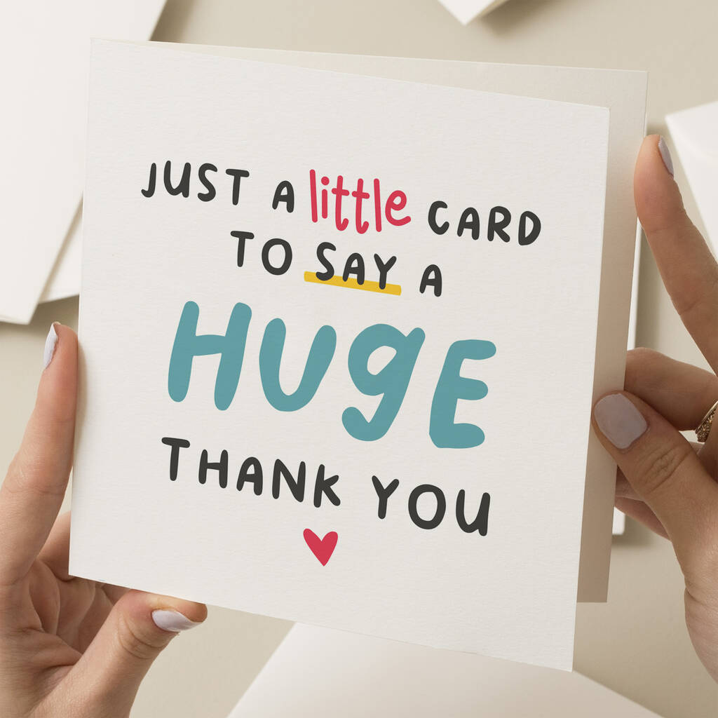 A Little Card To Say A Huge Thank You Teacher Card By Paper Scene