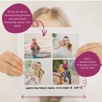 Personalised Photo Collage Mum Birthday Card, 2 of 6