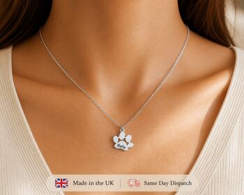 Personalised Dog Paws Design Necklace Birthday Gift, 2 of 10