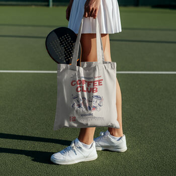 Coffee Club Tote Bag, Cotton Shoulder Bag, 8 of 12