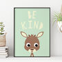 Childrens 'Be Kind' Deer Nursery Print, thumbnail 1 of 3