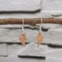 Handmade Copper And Silver Plated Dangle Earrings, thumbnail 2 of 7