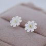 Cosmos Flower Stud Earrings In Sterling Silver, thumbnail 4 of 12