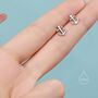 Anchor Stud Earrings In Sterling Silver, thumbnail 3 of 10