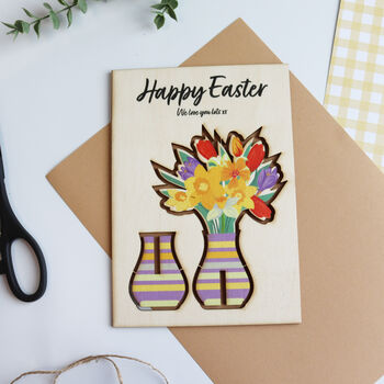 Pop Out Wooden Spring Flowers Card, 2 of 12