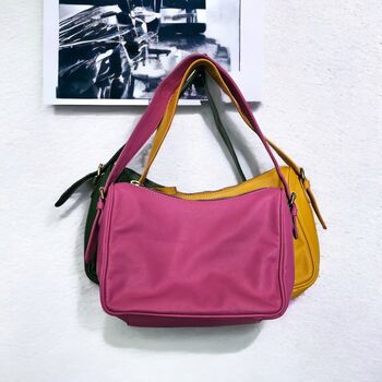 Bright Yellow Or Pink Leather Handbag, 5 of 9