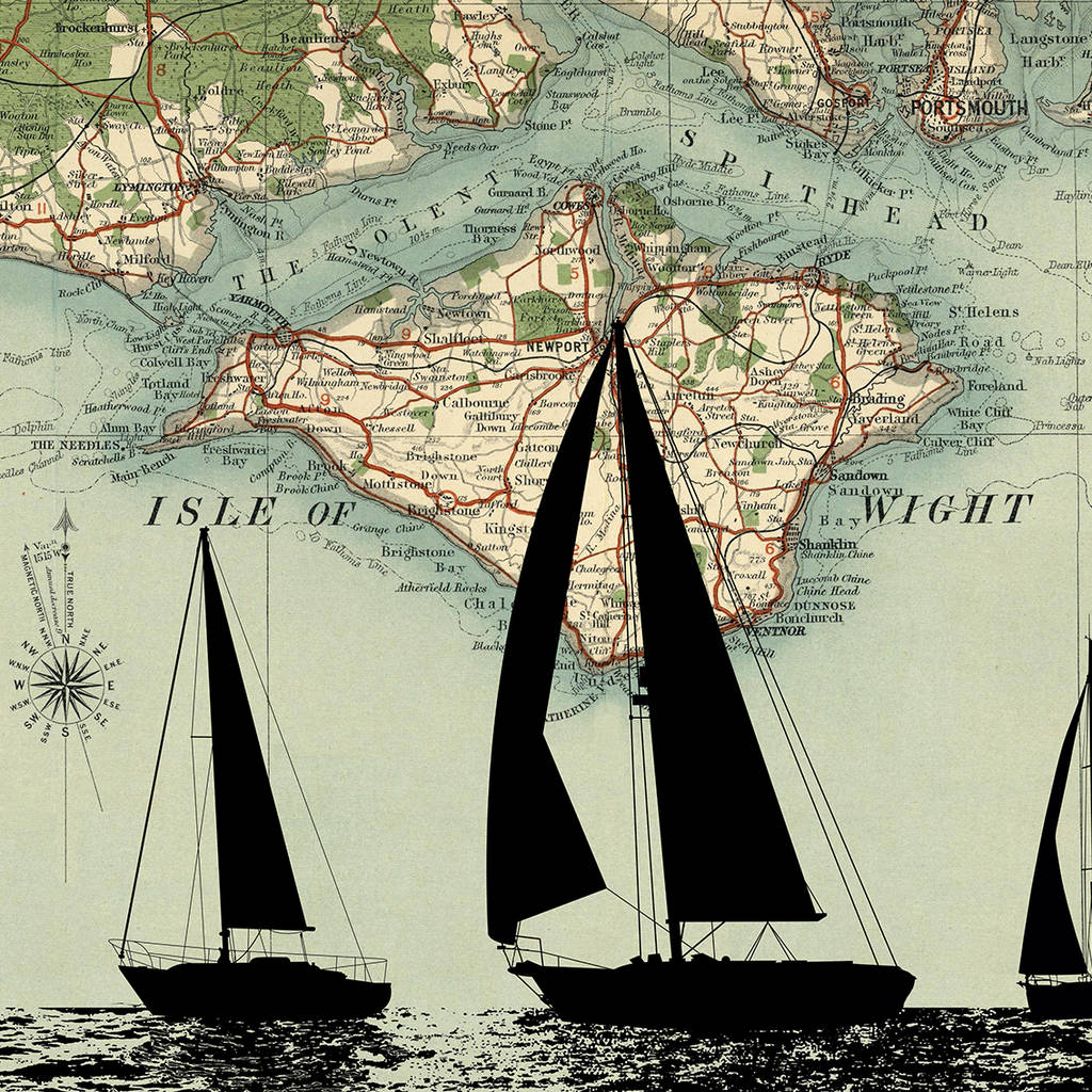 personalised vintage map sailing boats by atlas & i